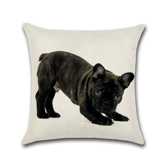 Cartoon Printed Pillow Case Cotton Linen Franch Bulldog Pillowcase Decorative Pillowcases Cover For Car Home