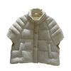 Winter white duck knitted sleeve splicing down puff down jacket women's stand-up collar short loose casual bread jacket