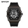 SANDA 7045 Men's Stylish Luminous Skeleton Quartz Wristwatch