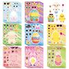 8/16Sheets Cartoon Easter Eggs Puzzle Stickers Make Your Own Kawaii Chick Cow Rabbit Decals Children Jigsaw Toys For Kids Gift