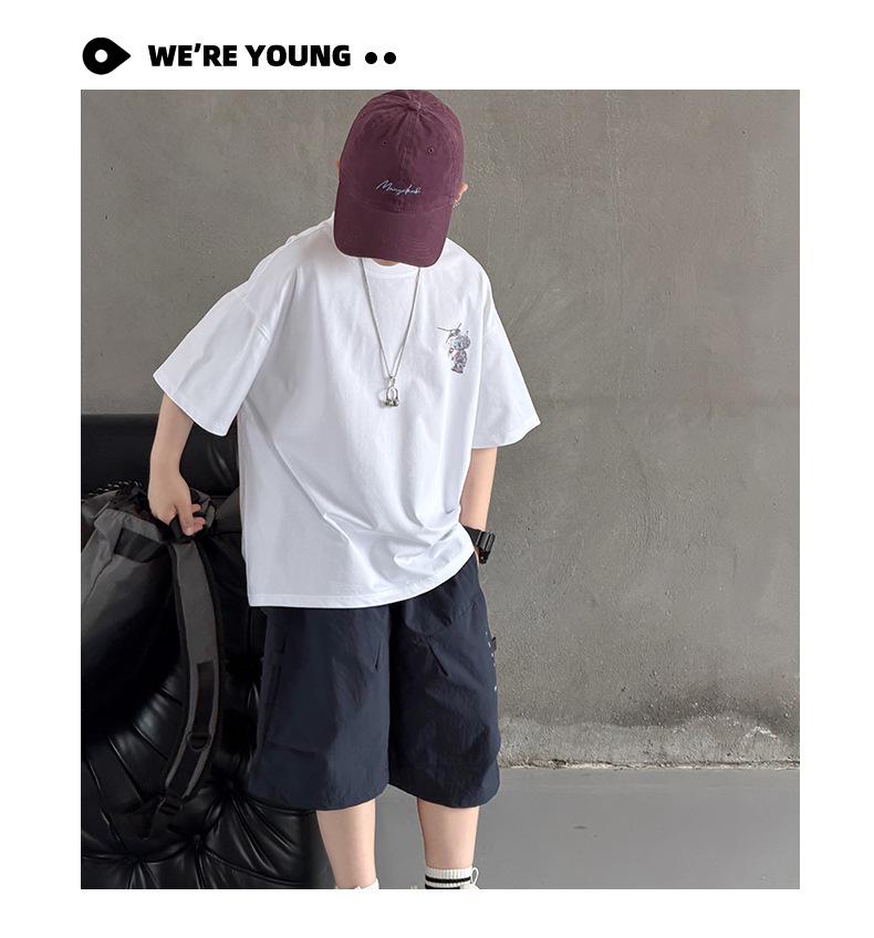 Trendy Boys' Summer Two-Piece Set: Short Sleeve T-Shirt & Casual Sports Shorts