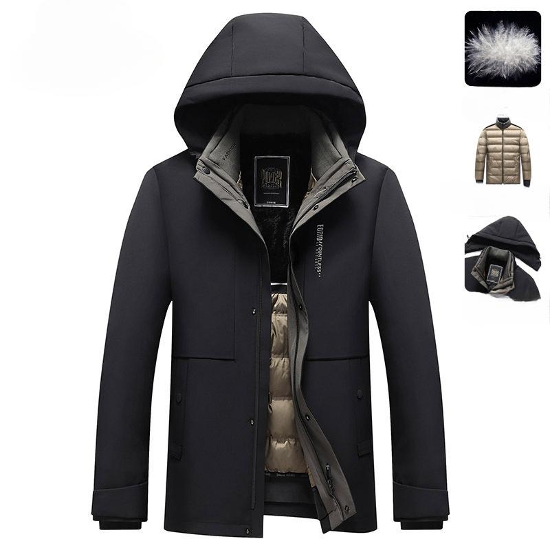 

Цельная, трехкомпонентная куртка для мужчин, новый стиль осень-зима, куртка-пуховик с подкладкой из пуха, куртка из белого утиного пуха, мужская куртка 4XL