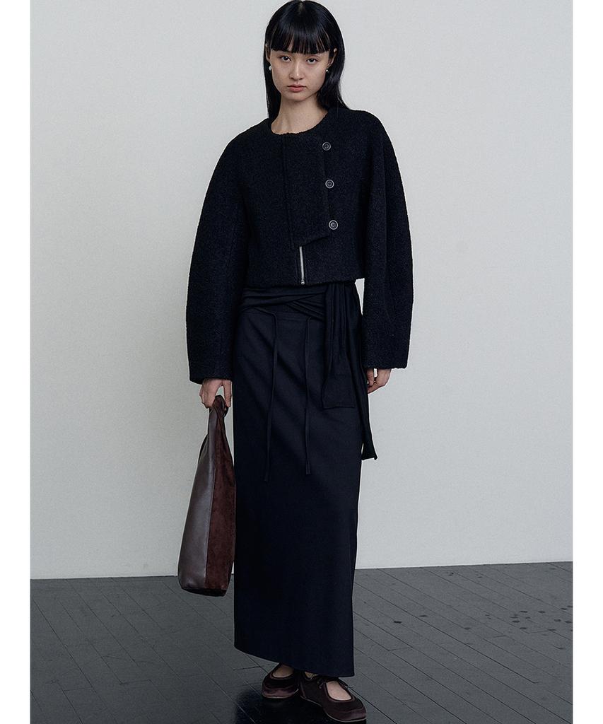 Make A Toast Relaxed Maxi Skirt Black Mbefsk001Bk