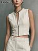 Women's Summer Sleeveless Lace Top with Straight Leg Casual Pants Fashion Elegant Set