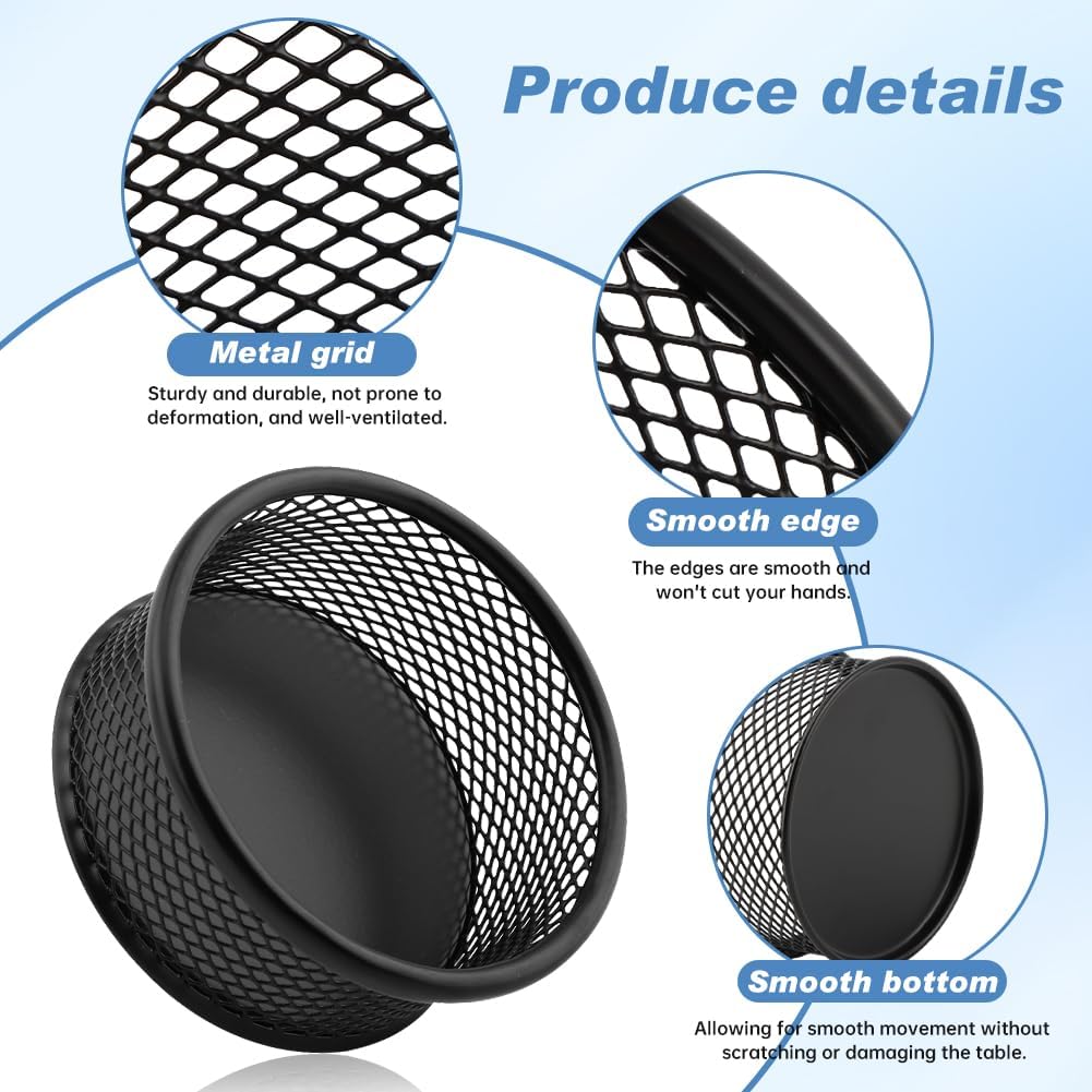 4pcs Paper Clip Holder Mesh Paperclip Holders for Desk Paper Clip Dispenser PaperClip Organizer Office(SIZE:Square/Round)