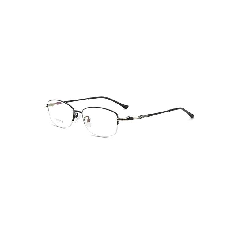 High-End Women'S Business Glasses Frame Metal Alloy Glasses Frame Half Frame Myopia Glasses Frame