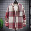 2023 Men's Trendy Hong Kong Style Plaid Cardigan Shirt
