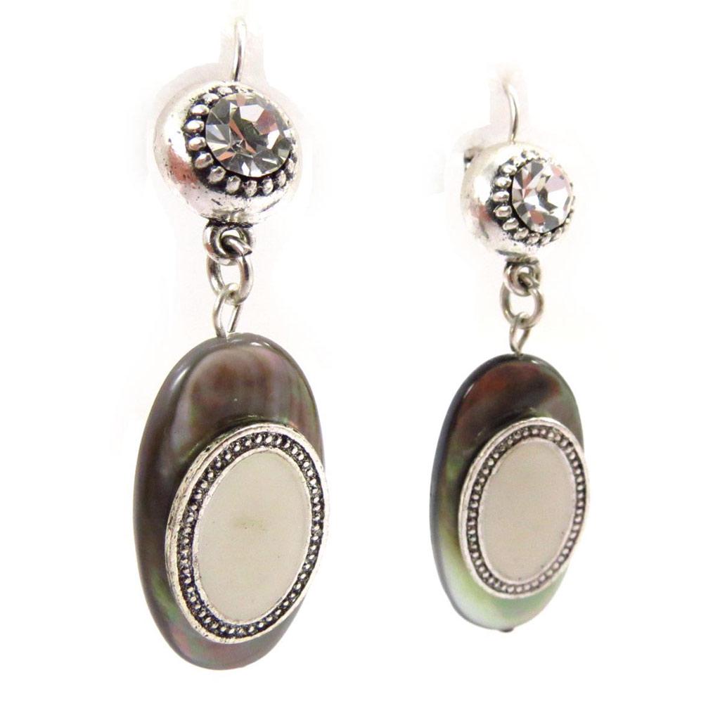 Les Trésors De Lily [J6806] - Boucles Créateur 'Kilimanjaro' nacre