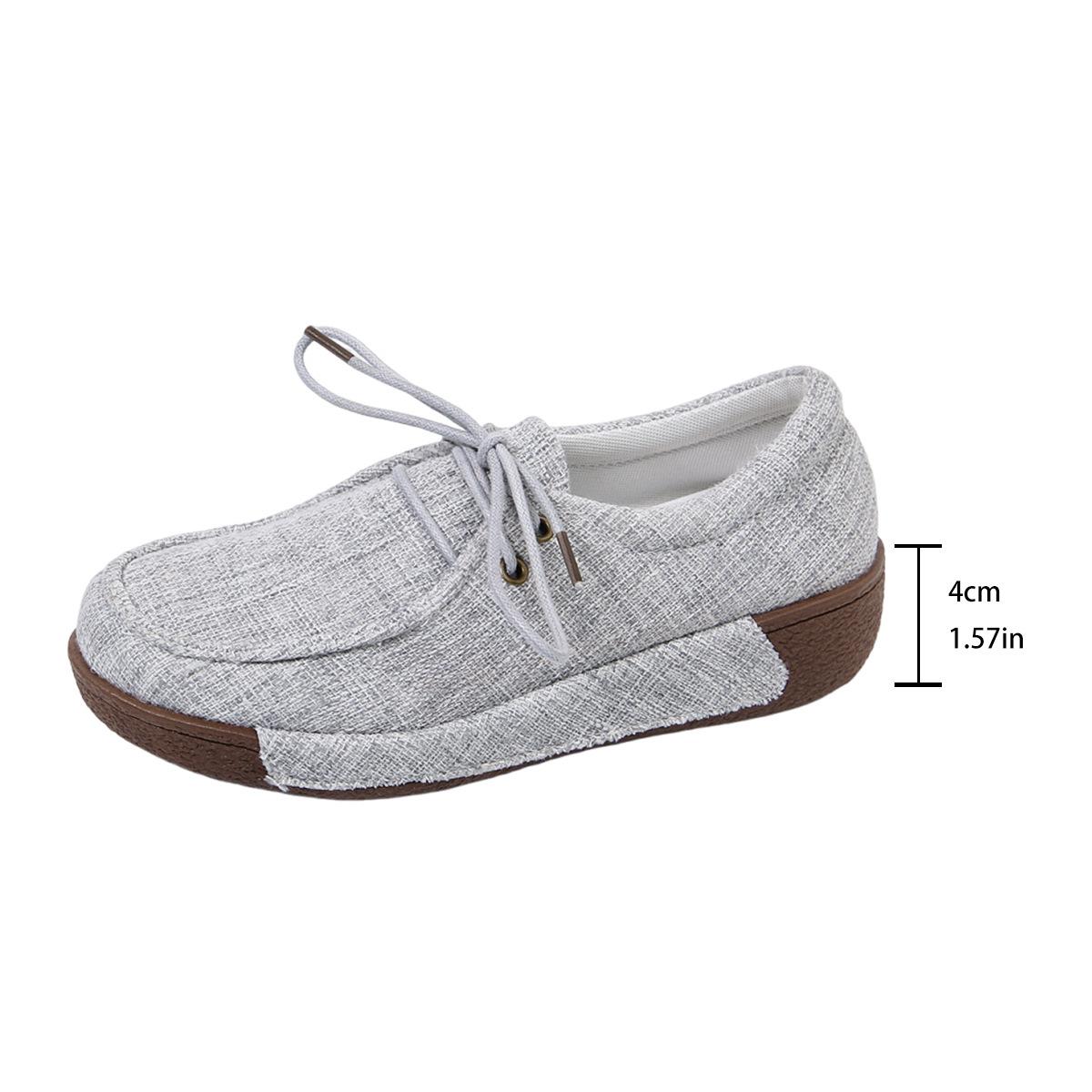 

Plus Size Shoes for Women 36-43 Spring Autumn 2026 Women Lace Up Platform Wedges Comfortable Non-slip Flats Sneakers Women 43 сірий колір