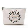 Printed Makeup Bag Waterproof Cartoon Cotton and Hemp Zipper Bag Cosmetics Jewelry Storage Bag Travel Bath Portable Toilet Bag