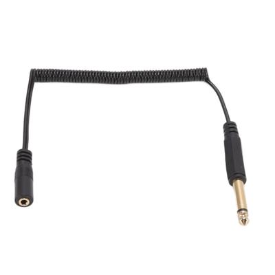 Kabel spiralny 6,35 mm na 3,5 mm pozłacany chowany Plug and Play przenośny kabel adaptera dźwięku dla