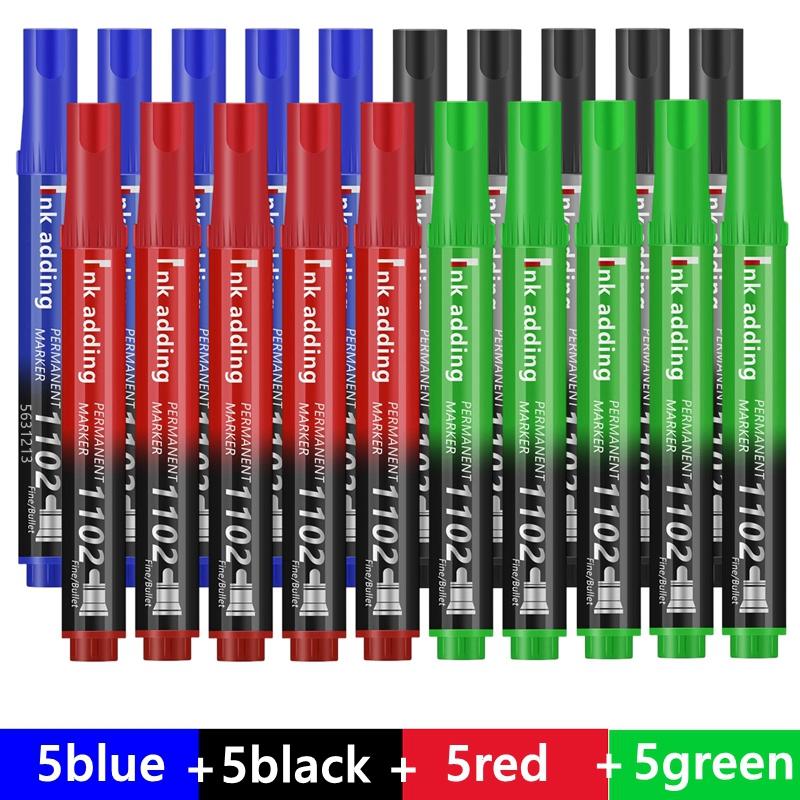 3-100 Pcs/Set Permanent Marker Pen Fine Point Waterproof Ink Thin Nib Crude Nib Black Blue Red Ink 2-3mm Fine Color Marker Pens
