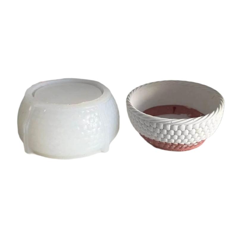 Weaving Basket Flower Pots Silicone Molds Concrete Castings Molds Succulent Vases Cements Resins Molds Clay Molds 1
