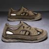 Summer Men's Leather Sandals Outdoor Hollow Beach Sandals Casual Shoes
