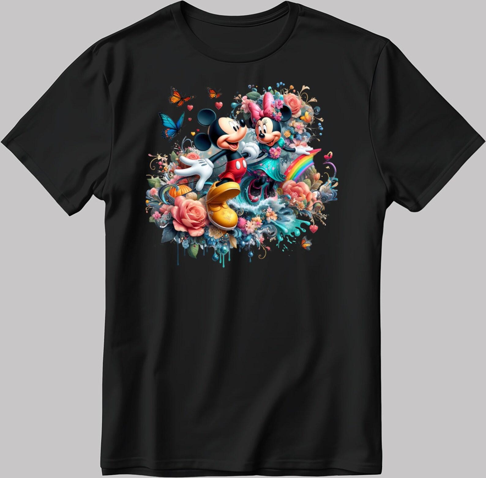Mickey Mouse Short Sleeve White-Black Men s / Women s T-Shirt U103 4XL
