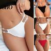Lightweight Sexy Thong Shiny Rhinestone G-string Thongs for Women Glitter Provocative Panties Strappy Underwear Seamless Stretch Low Rise Seductive