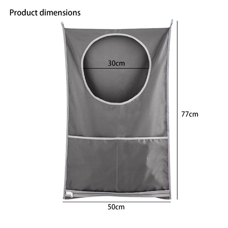 Hanging Laundry Hamper,Door Laundry Hamper Storage Bag with 2 Types Hooks for Dirty Clothes,Saving Bathroom Spaces