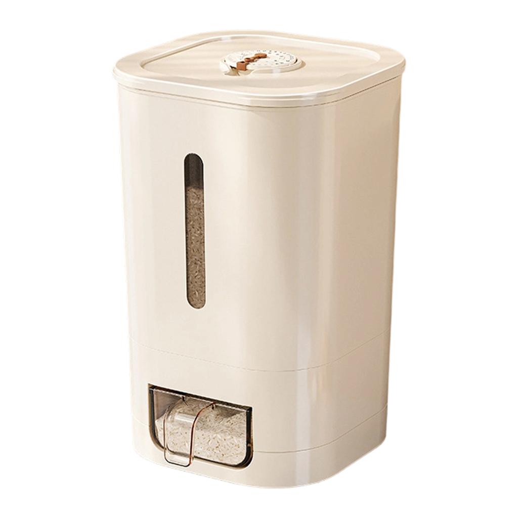 Grain Storage Container with Measuring Cup Dispenser Airtight Food Storage Bin for Rice Beans Cereal and Dry Goods Kitchen Organizer