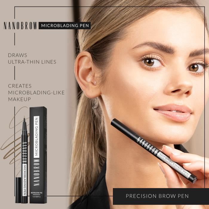 Eyebrow Pencil - Nanobrow - Warm Brown - Microblading Effect - Optimal Precision - Eyebrow Densification
