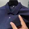 Poloskjorte herre T-skjorte Kortermet sommer Ensfarget Business Casual Lapel Mercerized Cotton Halvermet T-skjorte for menn for menn