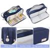 Pencil Case Large Capacity Storage Bag 3 Compartment Pouch Double Side Opened Student Stationery Box Desk Organizer Stain Resistant Stationery Bags