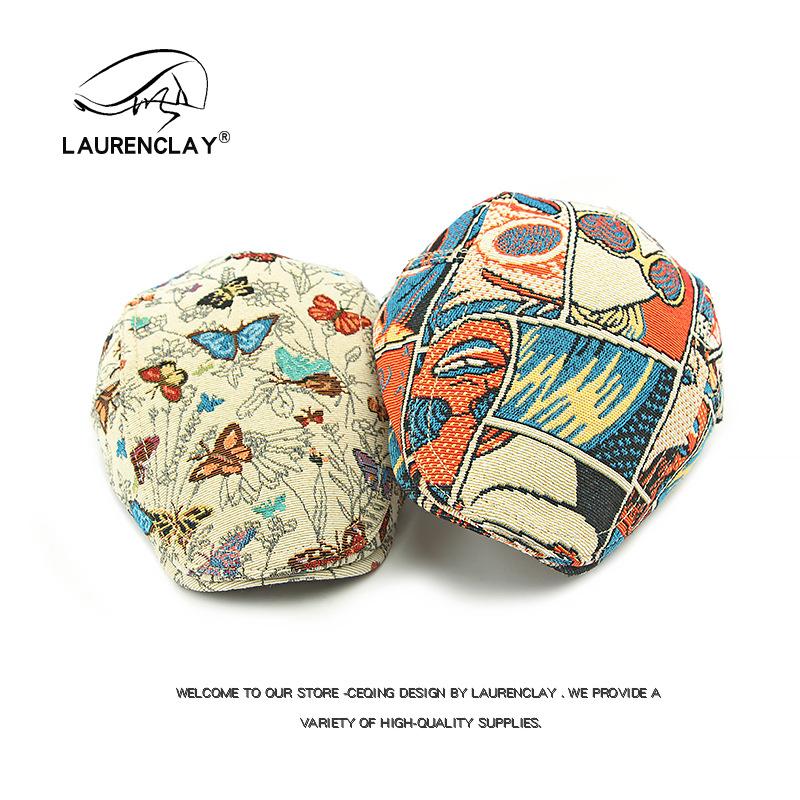 Vintage Jacquard Hat Ladies Butterfly Beret Vintage Fashion Forward Hat Casual Versatile Painter Hat