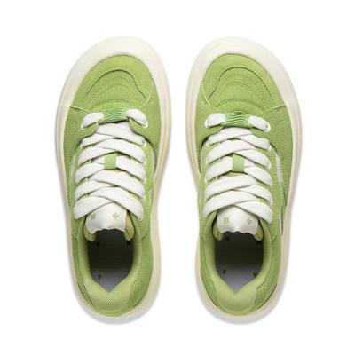 Li Ning Cream Puff Platform Low Top Skateboard Shoes Women's Green White AZGU012-4