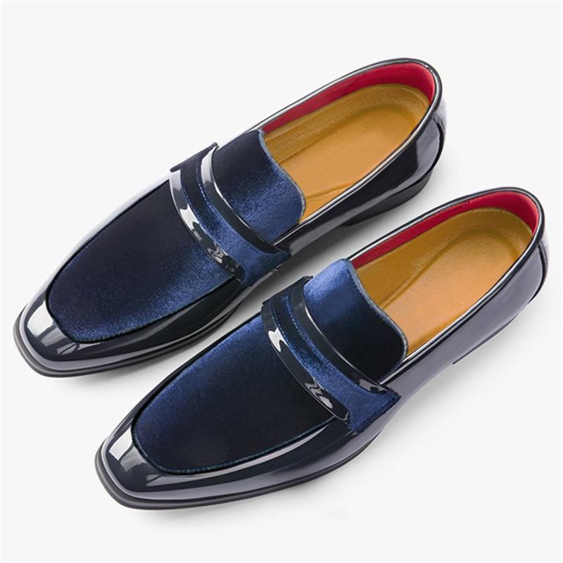 

Роскошные трендовые дизайнерские новые туфли из замши и лакированной кожи для мужчин, слипоны, лоферы, свадебное платье, вечер встречи 40