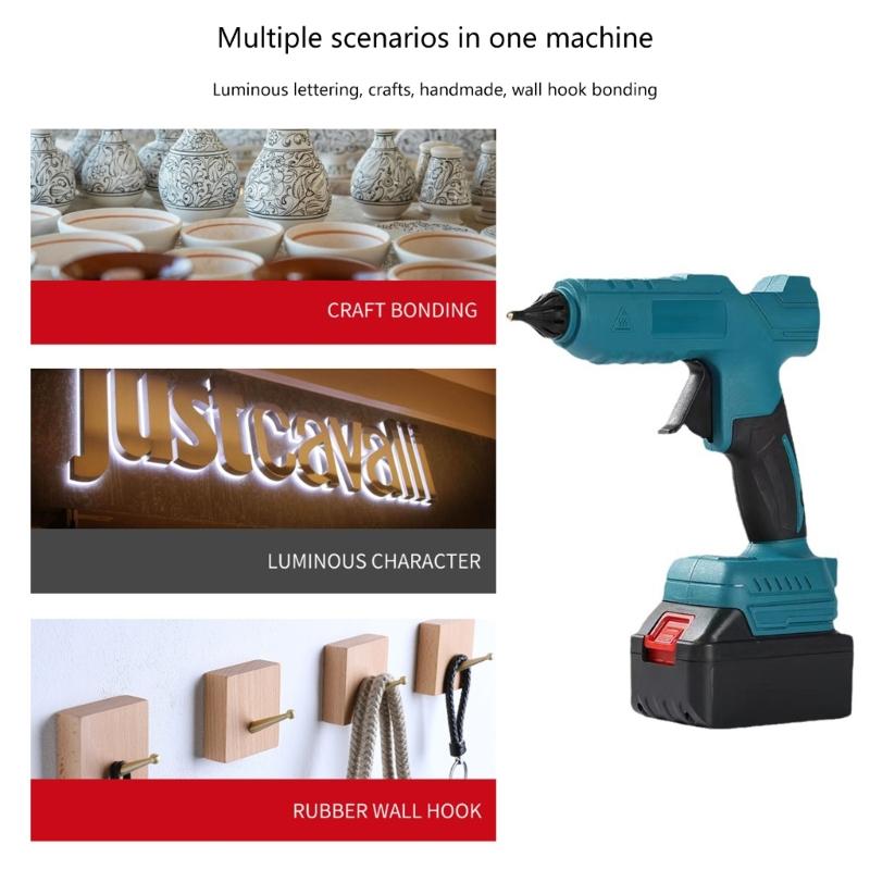 Wireless 20V Hot Adhesive Guns Suitable for 18V/20V Li Ion Batteries Quick Preheating Manufacturing DIYer Crafts Repairs
