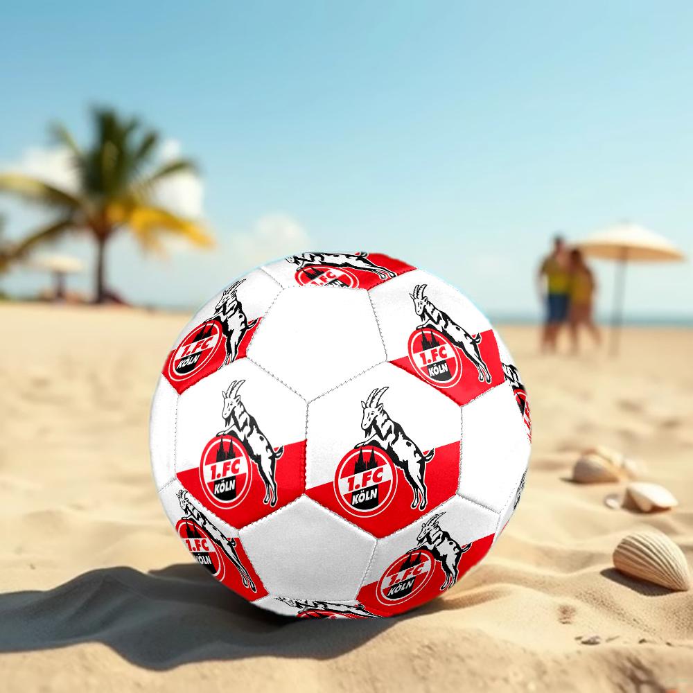 Pallone da calcio Koln, colorato, adatto a tutte le età, cucito a macchina, materiale PVC, qualità da competizione, durevole e ad alto rimbalzo