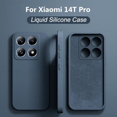 For Mi 14T Mi14T Pro Case Liquid Silicone Soft Phone Cases For Xiaomi Mi 14T Mi14T Pro Mi 14 T Pro Cover Xiaomi Accessories