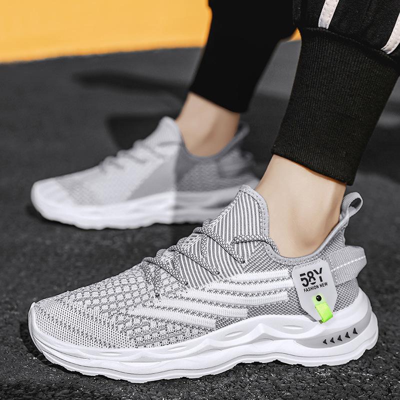 

Men s shoes spring and summer trend casual sports shoes men s 2025 new fly-woven mesh running trendy shoes 44