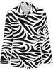 2026 Autumn/Winter Women's Retro Zebra Print Lapel Shirt - Loose Three-Quarter Sleeve Fashion Top.