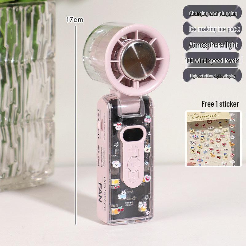Portable Neck Hanging Cooling Fan with Powerful Battery and Semiconductor Ice Pack 3600mAh