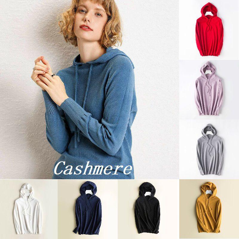 Locker gestrickter Damen-Hoodie aus weichem Kaschmir für kuscheligen Komfort