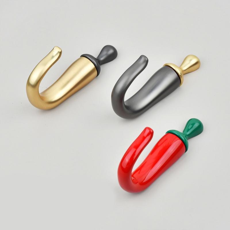 Chili Design Wall Hook For Organizing Keys And Clothing Strong Zinc Alloy Construction Easy To Install Hanger