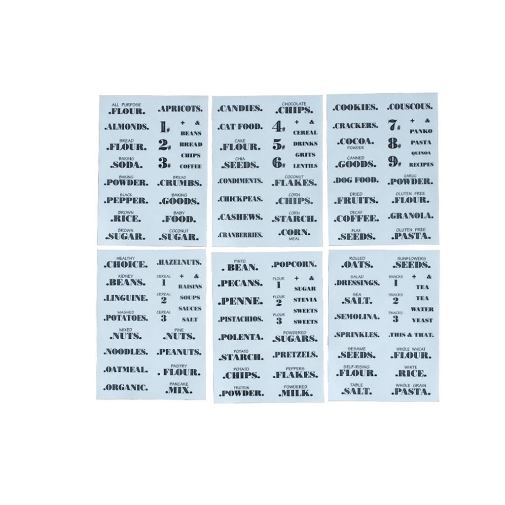 Kitchen Food Pantry Seasoning English Label Sticker