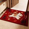 Cute Horse Pattern New Year Door Mat Red Bath Mat Water Absorption Soft Blanket Home Decorations