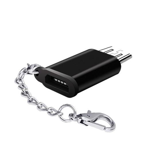 Universal OTG Adapter Type-c To Micro Adapter V8 Aluminum Alloy for Android with Keychain