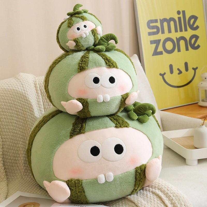 Watermelon Plush Toy Creative Funny Cartoon Fruit Shape Pp Cotton Stuffed Pillow Gift