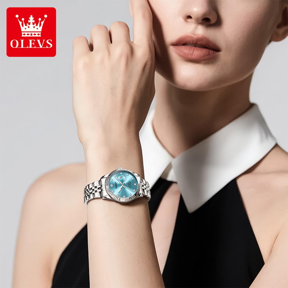 OLEVS 3705 Luxury Women’s Watch Original Fashion Calendar Waterproof Diamond Dial Top Brand Ladies Quartz Wristwatch