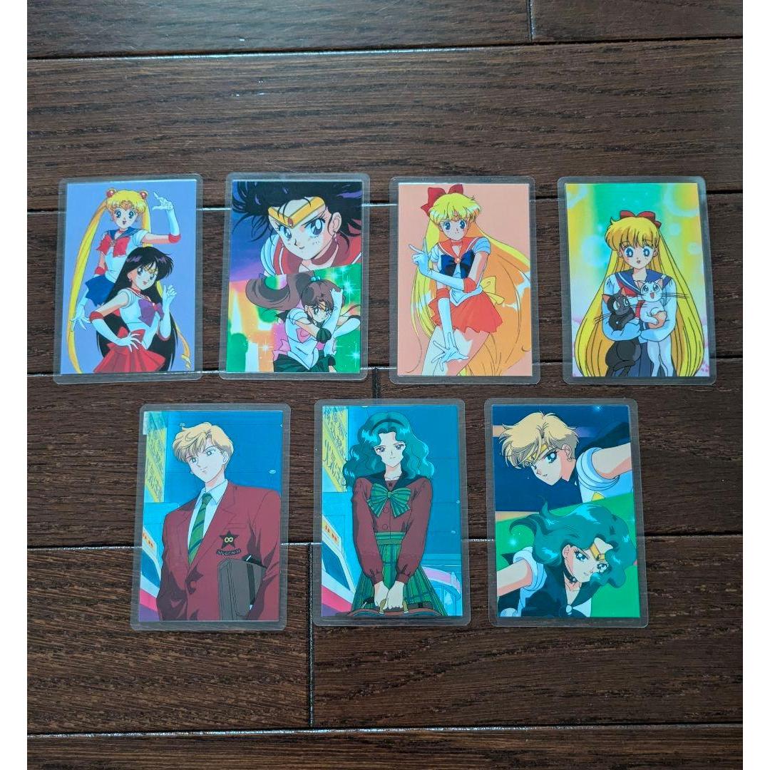 Used Sailor Moon laminated card set of 7