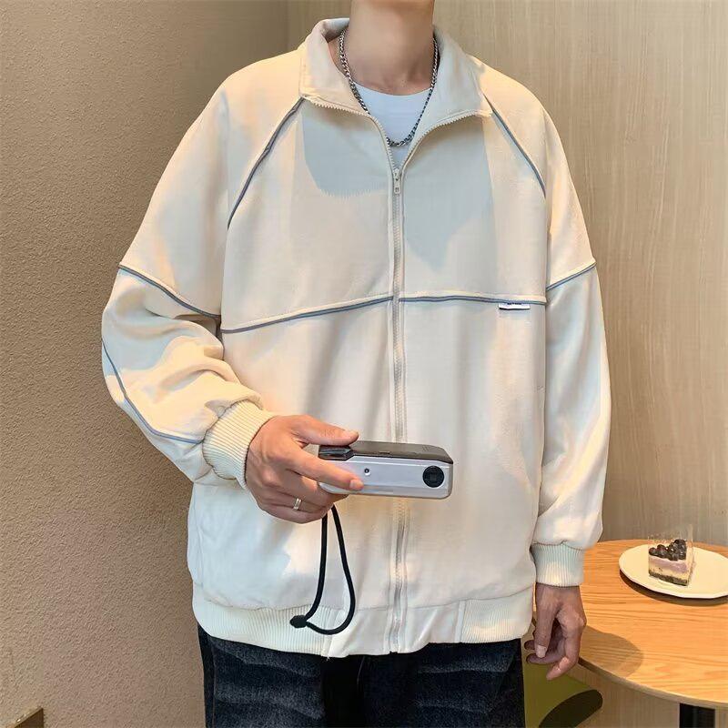 

Men s Japanese-Style Suede Velvet Jacket - Trendy, Handsome, Loose, Versatile Casual Lapel for Spring & Autumn M [100-110 lbs]