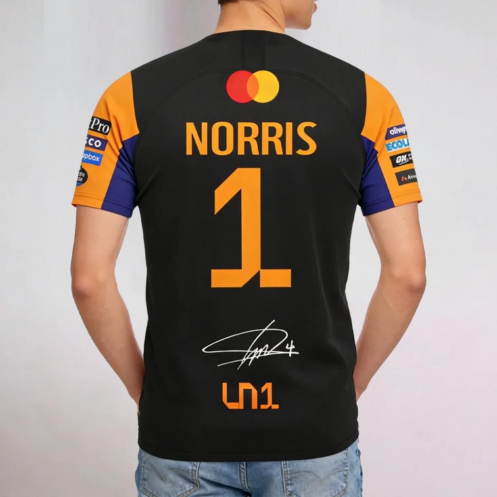 Camisetas de Carreras para Hombre y Mujer - Piloto #1 Lando Norris y Piloto #81 Piastri Tops para Fans Deportivos Casual de Manga Corta