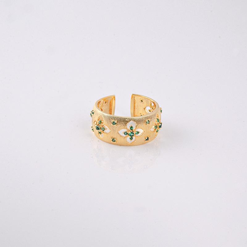 Women's Open Adjustable Lace Diamond Ring - Elegant and Luxurious Design