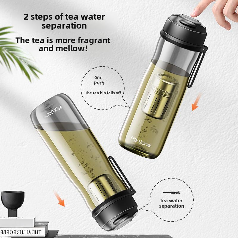Magnetic Tea Separation Cup: Large Capacity, Portable, Men's & Women's Sports Water Bottle