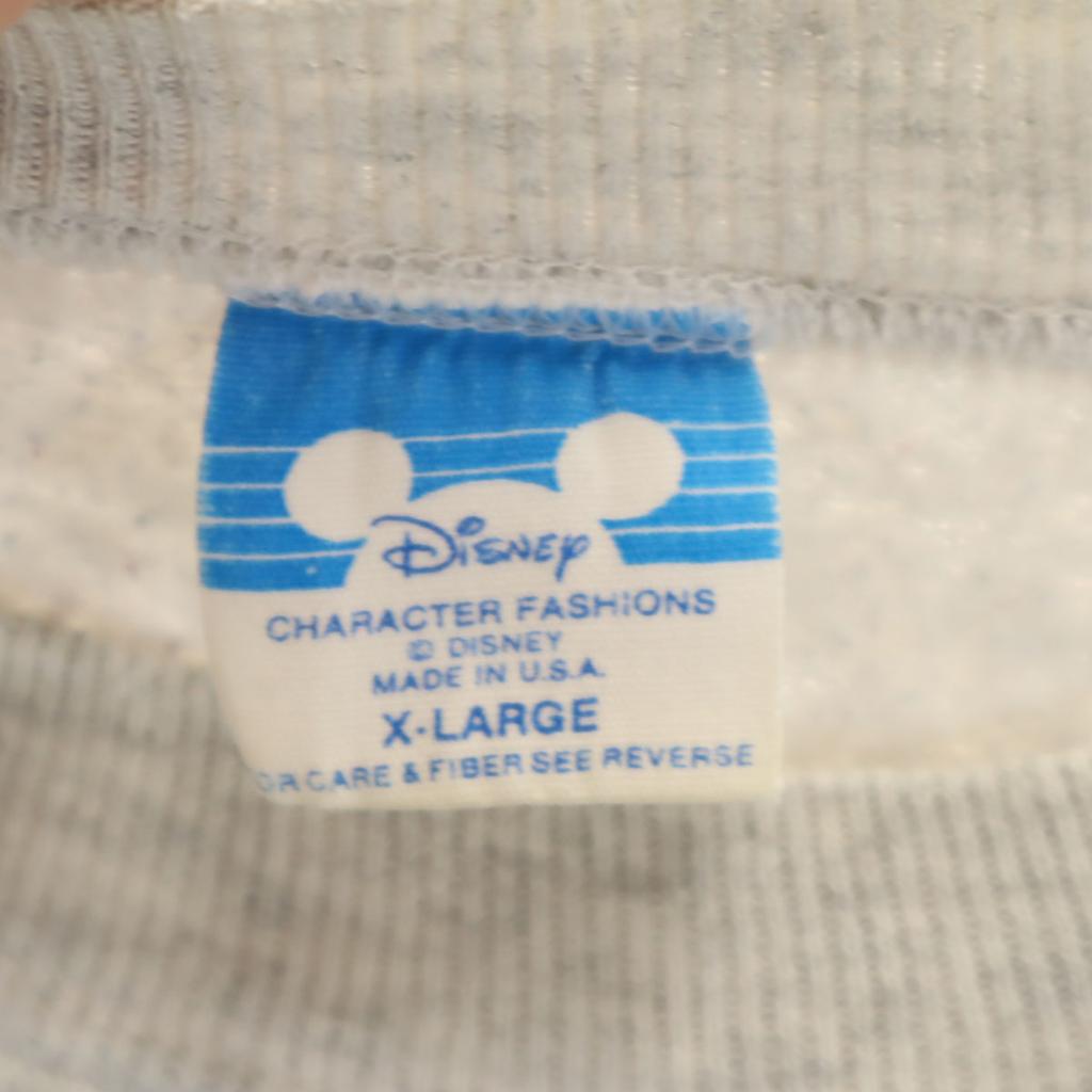 Disney 90s Made In USA Old Long Sleeve Sweat Trainer XL Gray Men's Used
