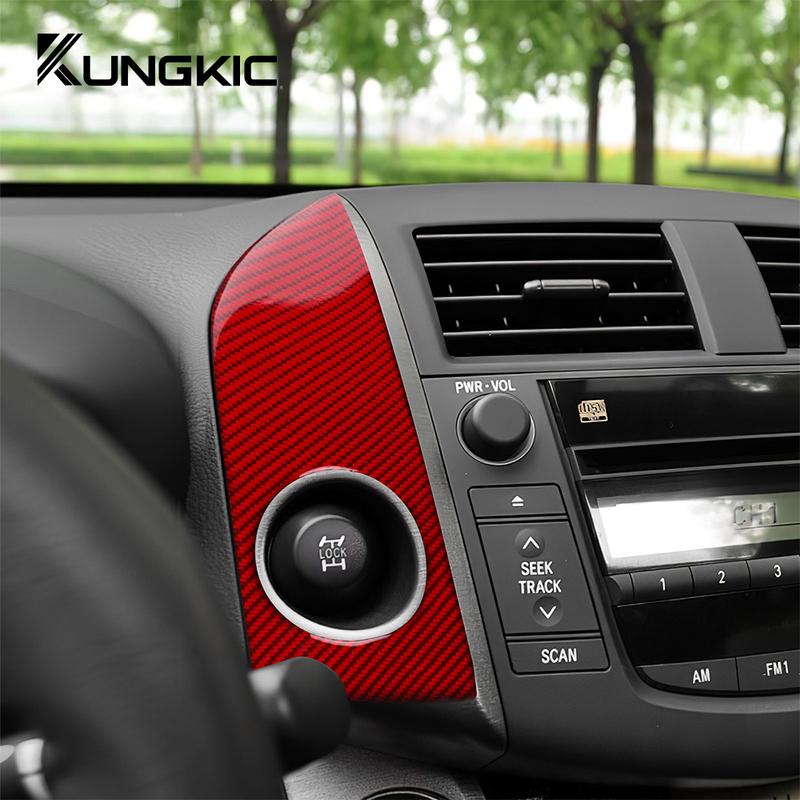 Real Soft Carbon Fiber For Toyota RAV4 XA30 2006 2007 2008 2009 2010 2011 2012 RAV 4 Car Side of Center Console Panel Sticker