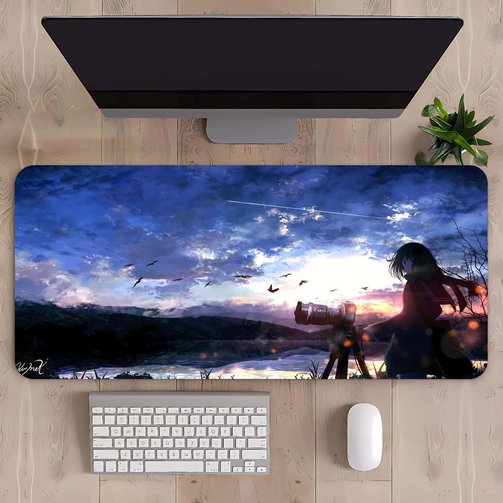 Extra Large Mountain Landscape Mouse Pad with Thickened Lock Edge for Office Desks