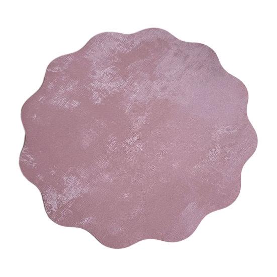 Yousheng Round Wavy Flower Placemat, Waterproof Oil-Proof Placemat, Artificial Leather Heat Insulation Table Mat Coaster for Dining Table